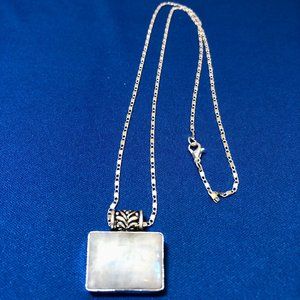Rainbow Moonstone 925 Silver Plated Necklace.